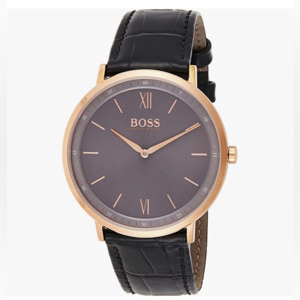 Hugo BOSS Essential Ultra Slim, Quartz Stainless Steel, Leather Strap Watch New